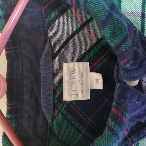 J. Crew Navy and Green Plaid Shirt Size M - Picture 2 of 8